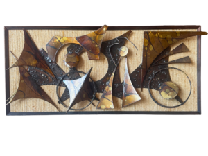 Vintage Brutalist Mixed Metal Wall Hanging