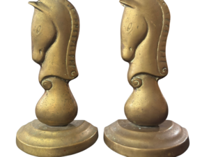 Pair of Brass Stallion Bookends