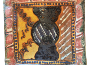 Colorful Glazed Ceramic Abstract Tray