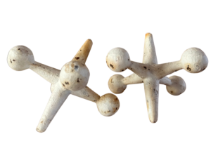 Pair of Ivory Cast Iron Jacks