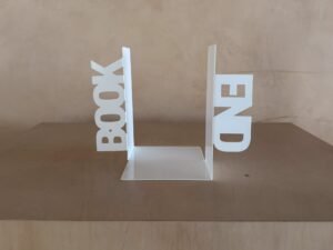 Pair of White Metal Bookends