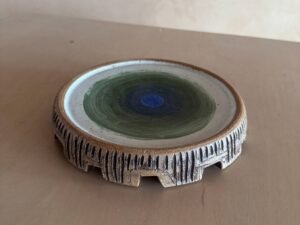 Green and Blue Studio Ceramic Cheese Plate