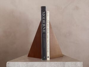 Pair of Mid Century Triangular Wood Bookends