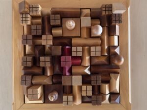 Geometric Carved Wood Wellington Game
